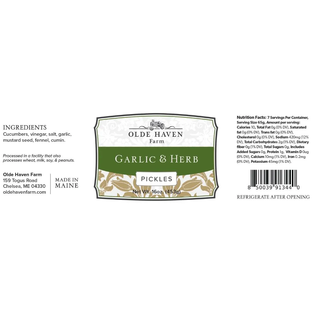 Garlic & Herb Pickles 16 oz