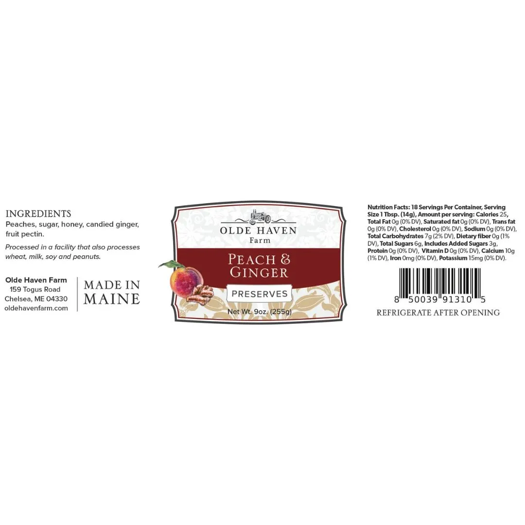 Peach & Ginger Preserves 9oz
