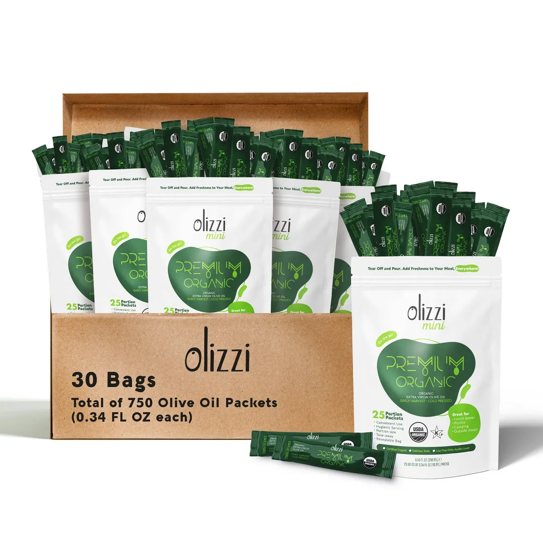 Olizzi Premium Organic EVOO Packets - 25 Packs (8.45 FL OZ)