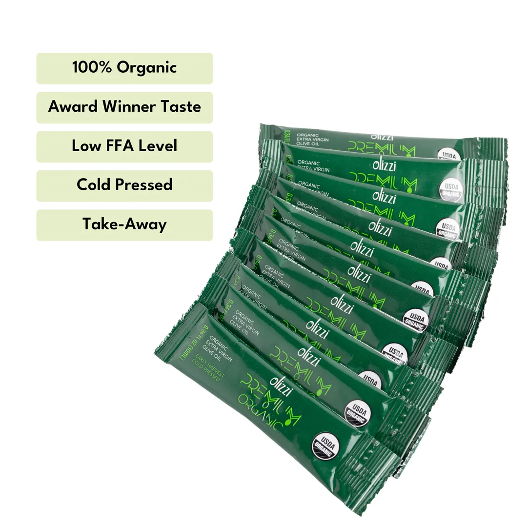 Olizzi Premium Organic EVOO Packets - 25 Packs (8.45 FL OZ)
