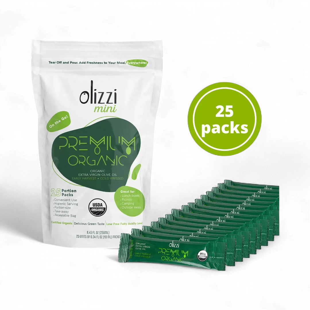Olizzi Premium Organic EVOO Packets - 25 Packs (8.45 FL OZ)