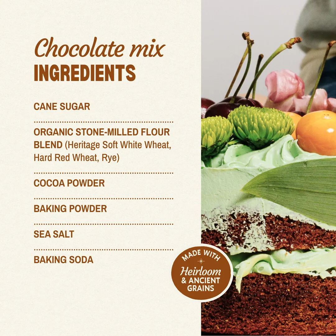 Artisan Chocolate Cake Mix — Heritage Wheat, Michelin-Approved Flour