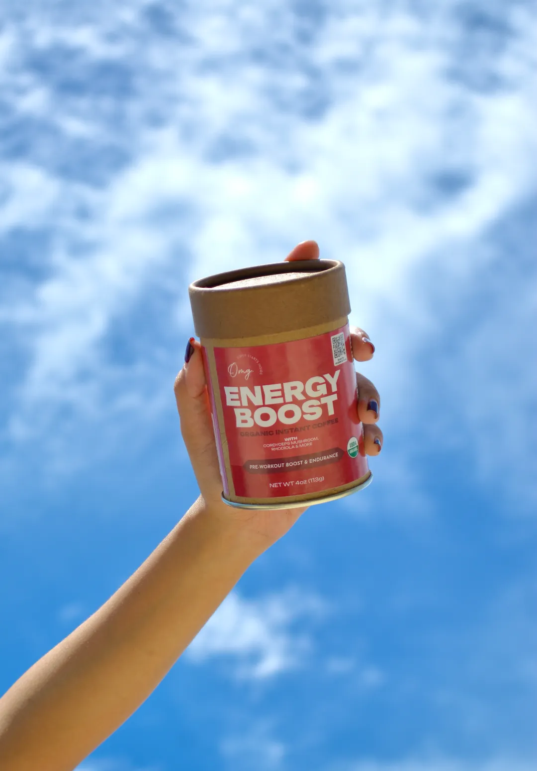 Energy Boost Instant Coffee with Mushrooms, 4 oz (45 servings), Case of 6 — USDA Organic, Cordyceps + Reishi
