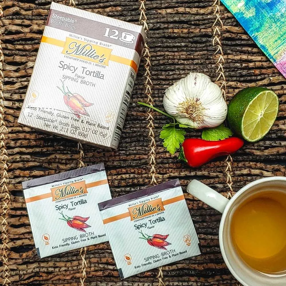 Millie's Spicy Tortilla Sipping Broth - 6 Box C A S E - 12 Count 