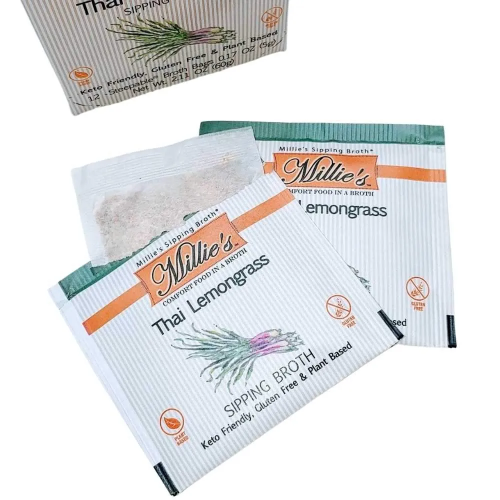 Millie's Thai Lemongrass Sipping Broth - 6 Box C A S E - 12 Count 