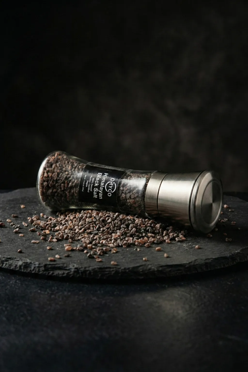 ORYCO Himalayan Black Salt Glass Grinder – 7.05 oz