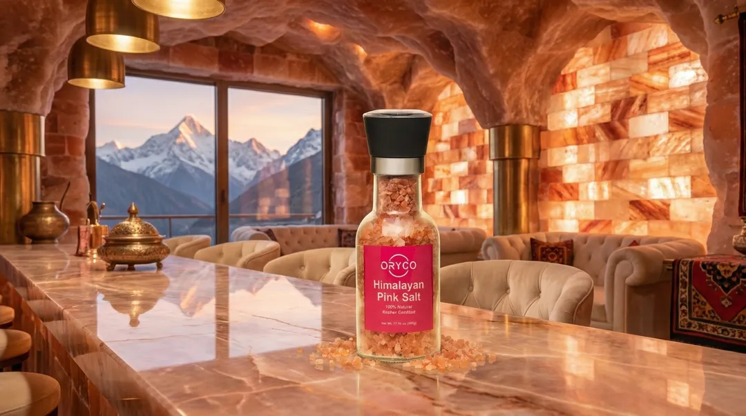 ORYCO Himalayan Pink Salt Coarse Glass Grinder – 17.64 oz