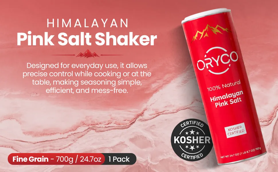 ORYCO Himalayan Pink Salt Fine Shaker – 24.7 oz