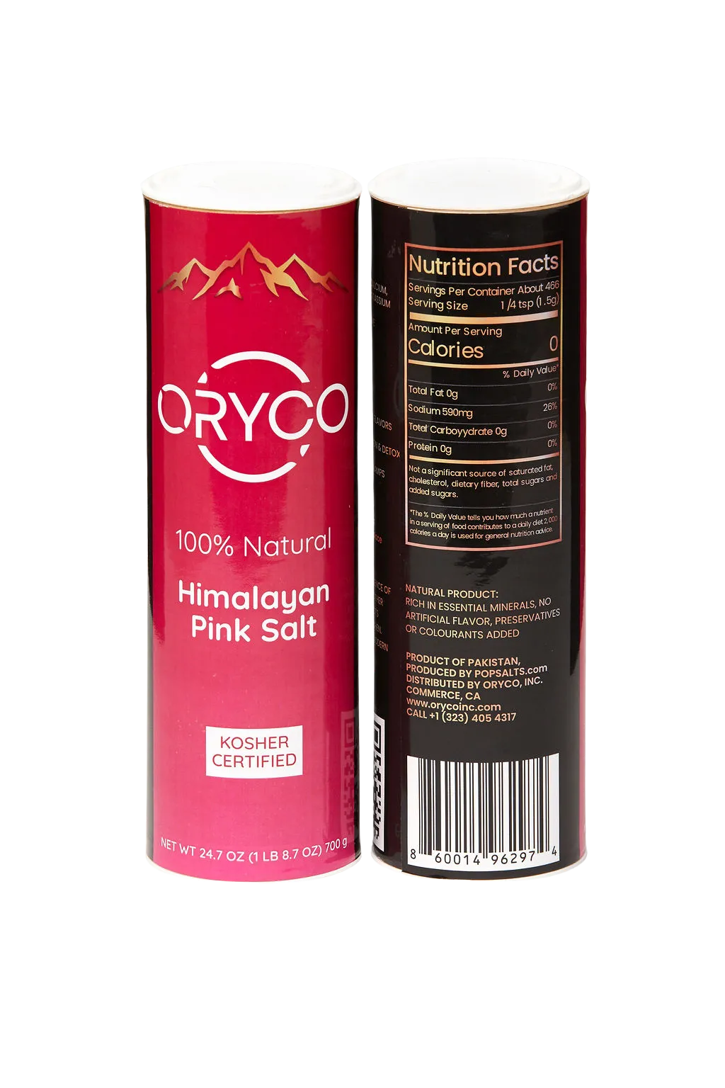 ORYCO Himalayan Pink Salt Fine Shaker – 24.7 oz