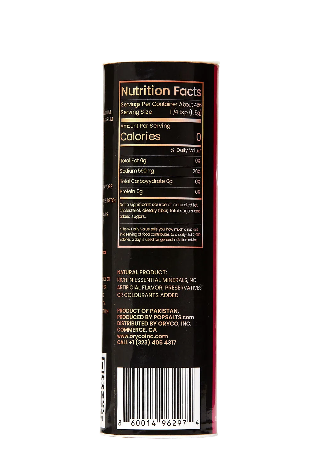 ORYCO Himalayan Pink Salt Fine Shaker – 24.7 oz
