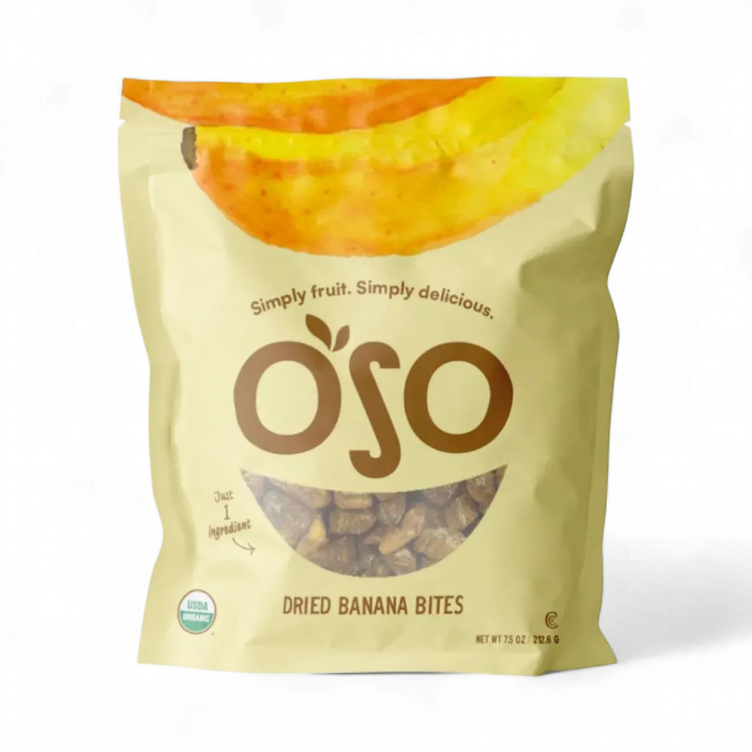 Dried Banana Bites. Dark and Sweet! - 7.5 Oz Bag