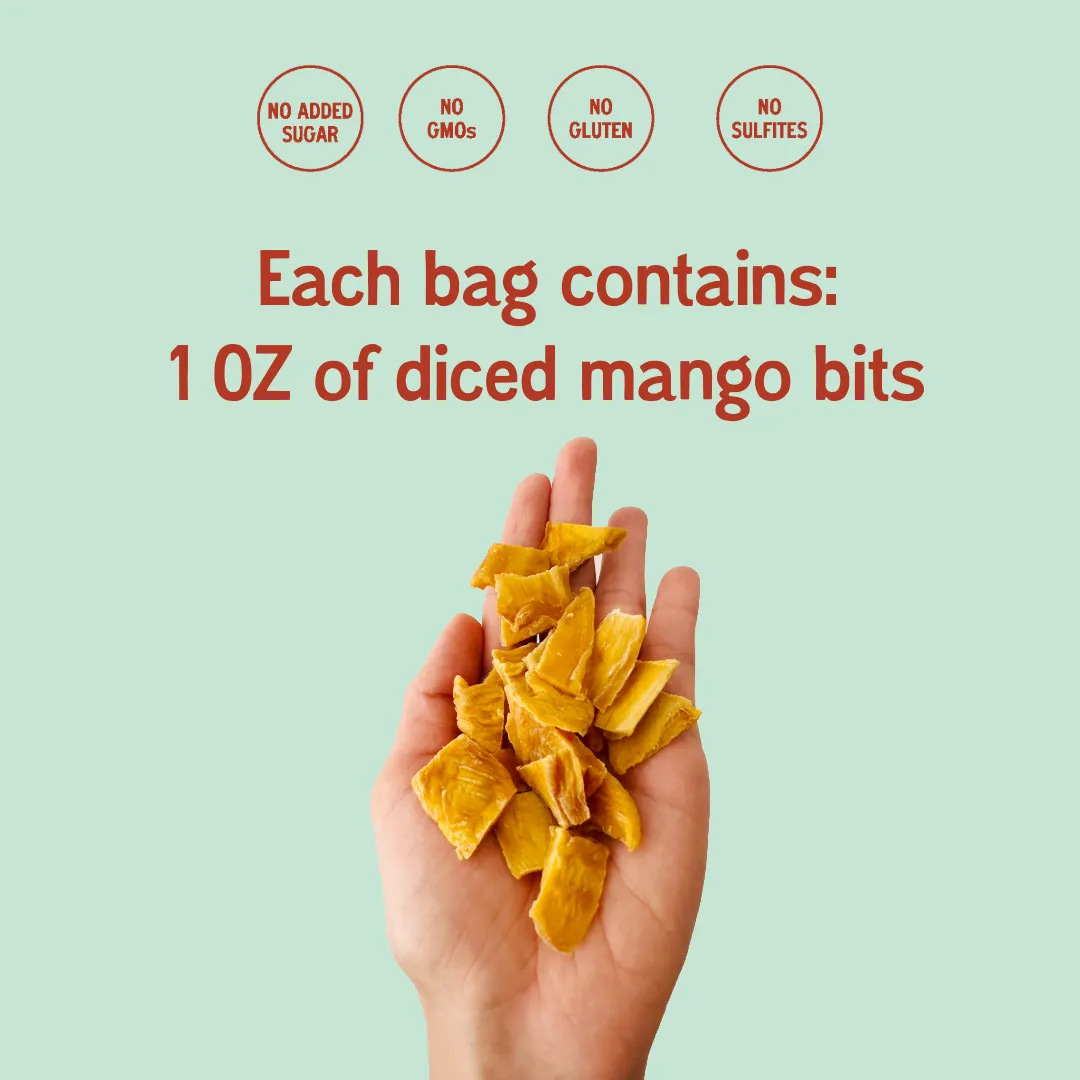 Dried Mango Bits - 1 Oz Bag - Grab & Go Snack