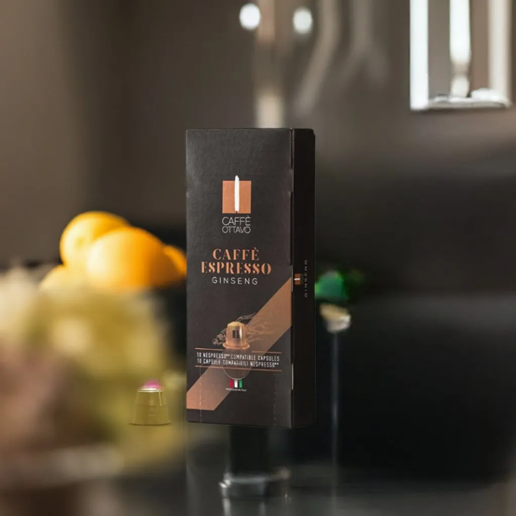 Caffè Ottavo - Coffee Ginseng capsules 10 per carton