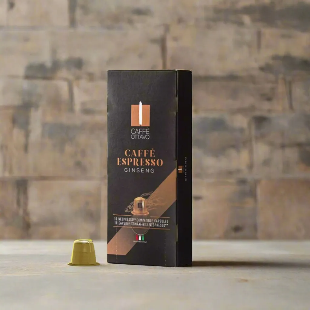 Caffè Ottavo - Coffee Ginseng capsules 10 per carton