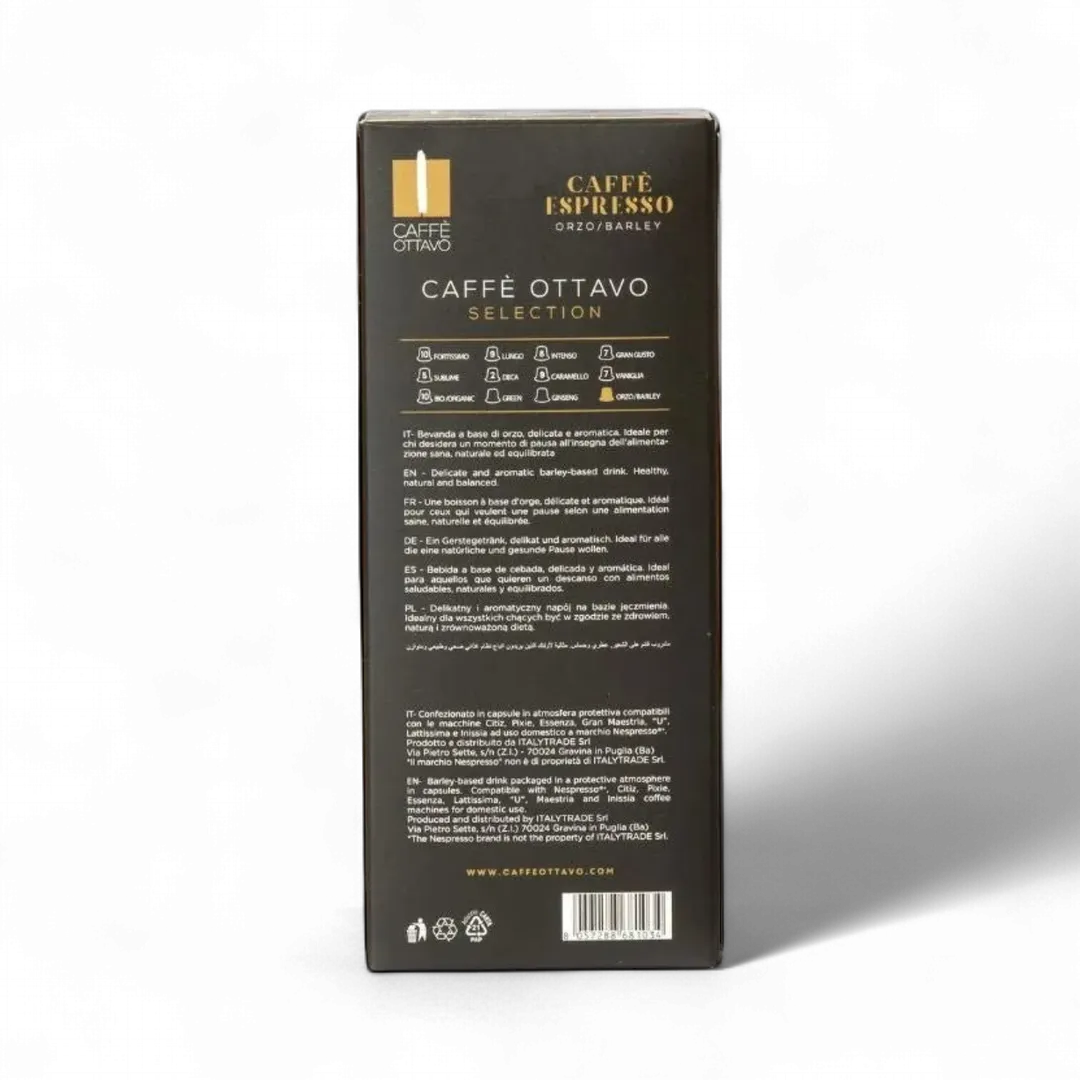 Caffè Ottavo - Coffee Orzo / Barley capsules 10 per carton