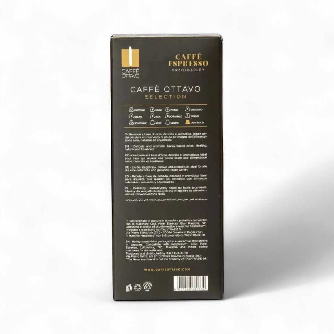 Caffè Ottavo - Coffee Orzo / Barley capsules 10 per carton