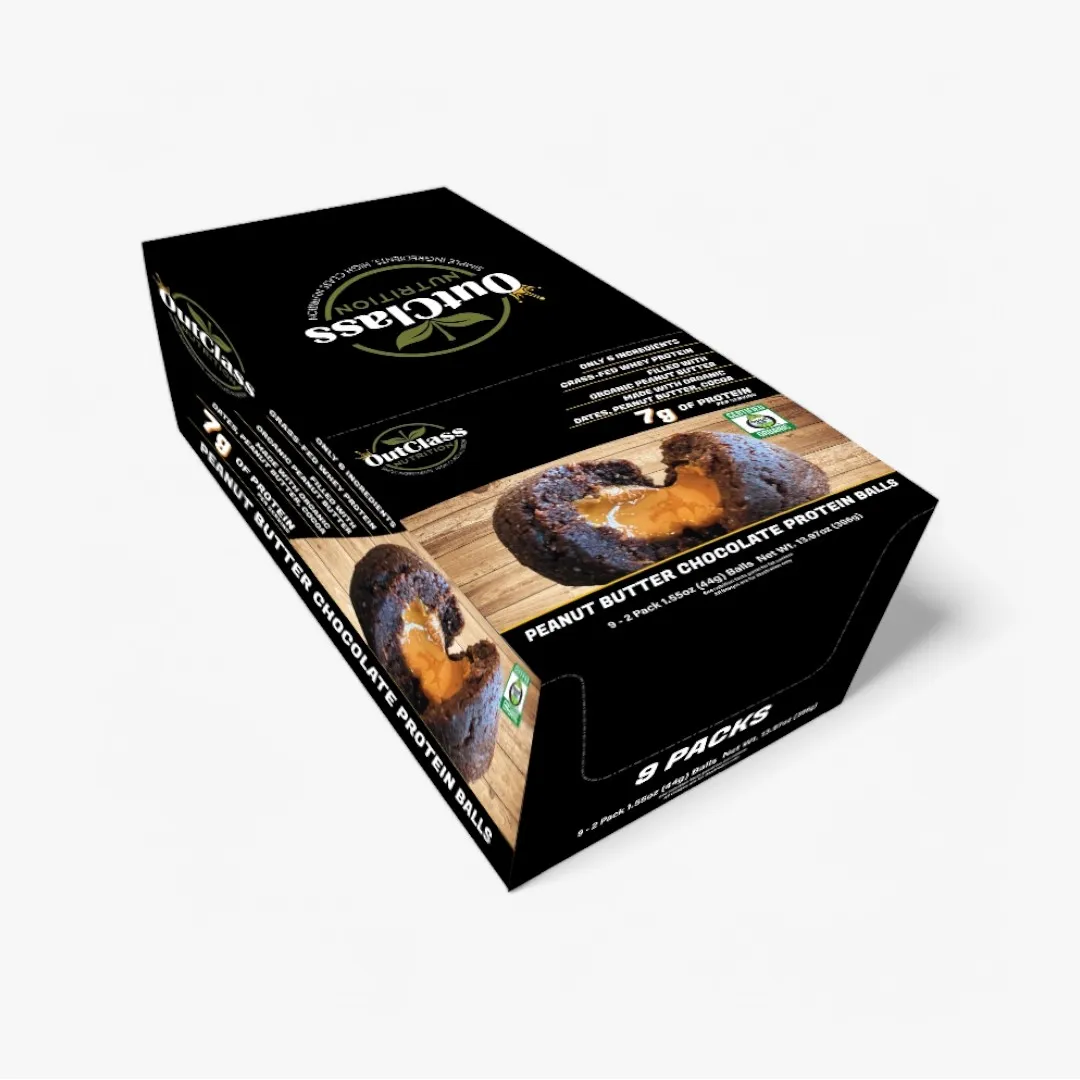 Organic Peanut Butter Chocolate Balls, Grass-Fed Whey (27-Pack)