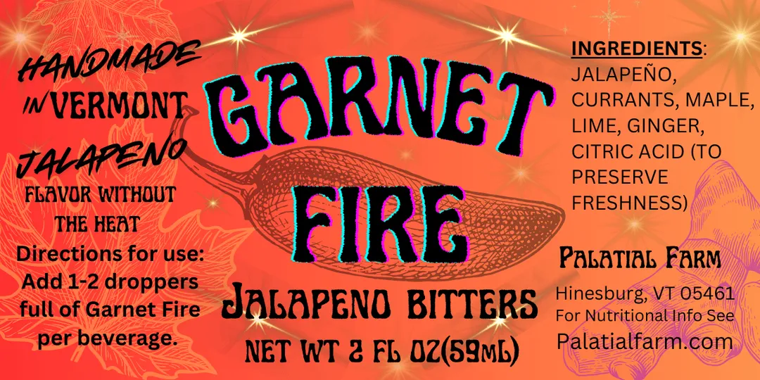 Garnet Fire Jalapeno Bitters 2 oz (case 12)
