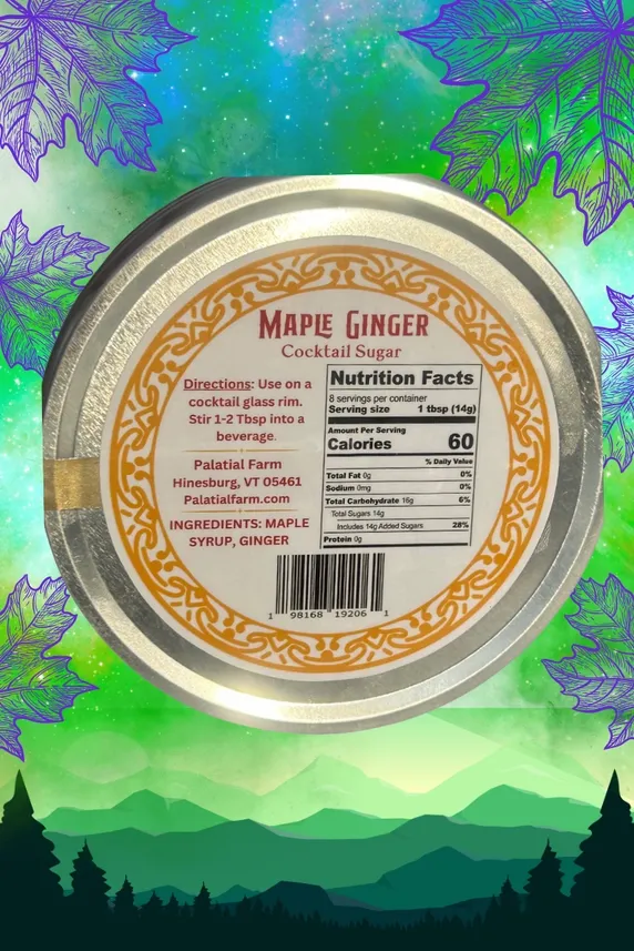 Maple Ginger Cocktail Sugar 4 oz (single)
