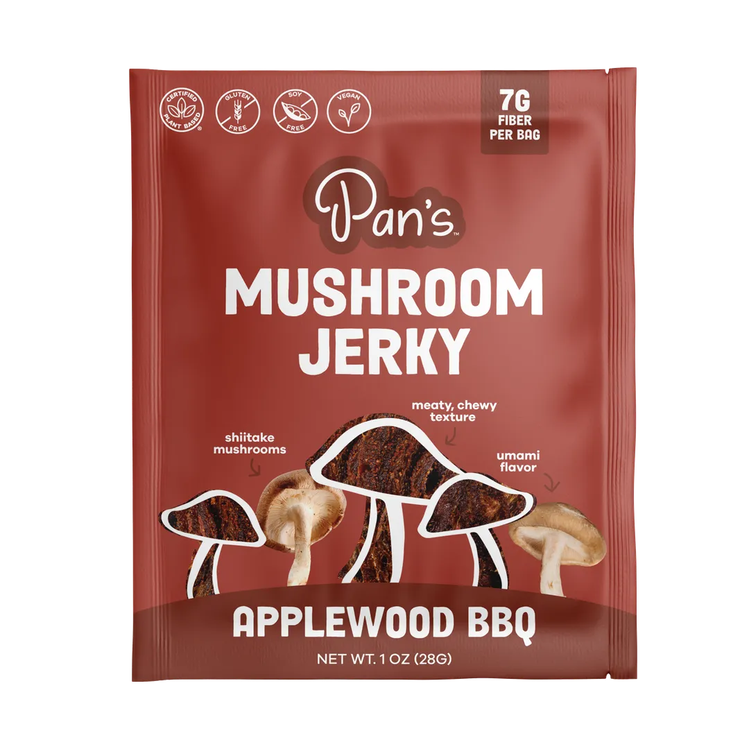 *NEW* Pan's Mushroom Jerky – Applewood BBQ 1oz Single Serve