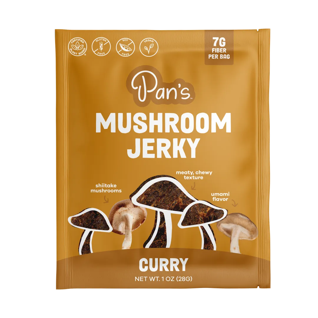 *NEW* Pan's Mushroom Jerky – Curry 1oz Single Serve