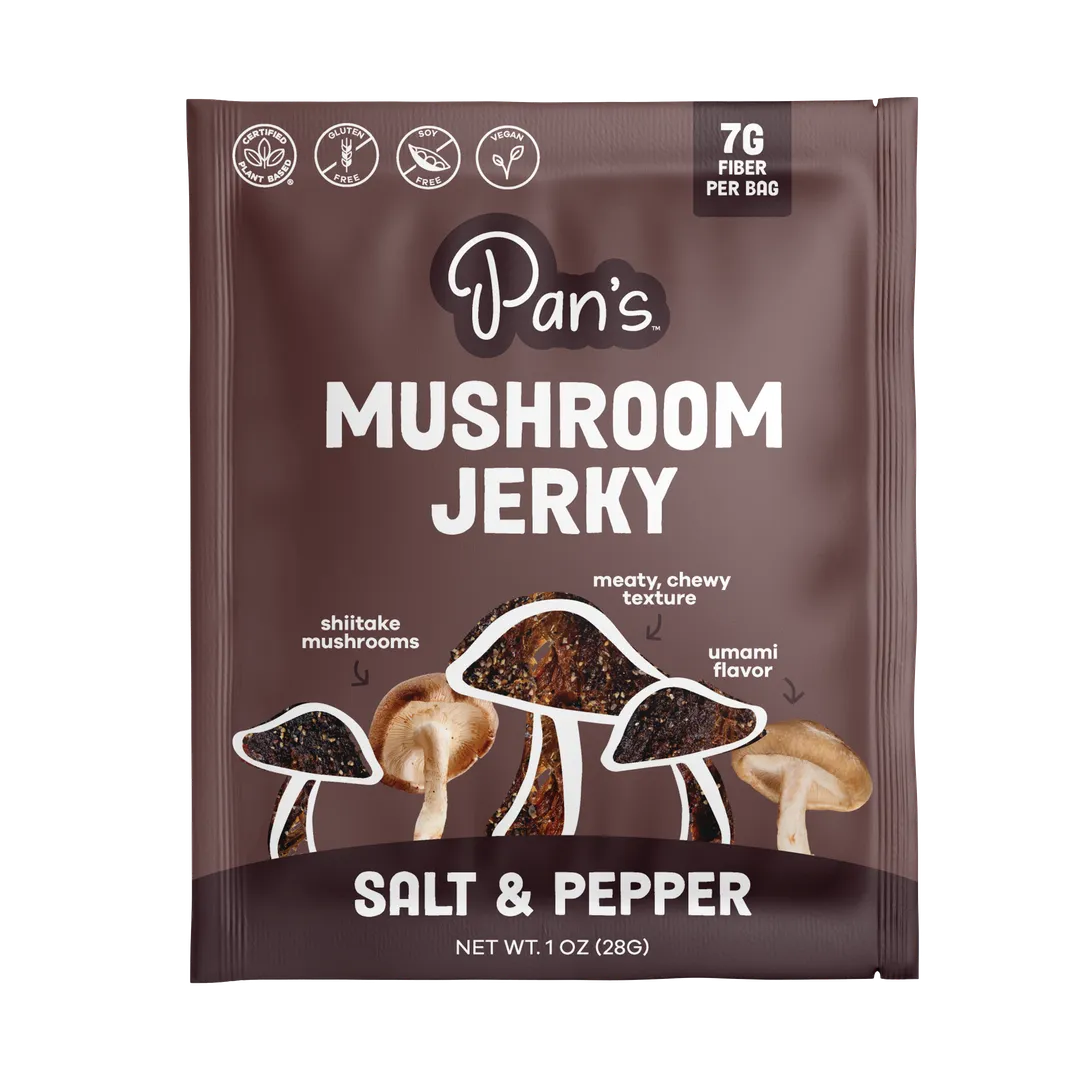 *NEW* Pan's Mushroom Jerky – Salt & Pepper 1oz Single Serve