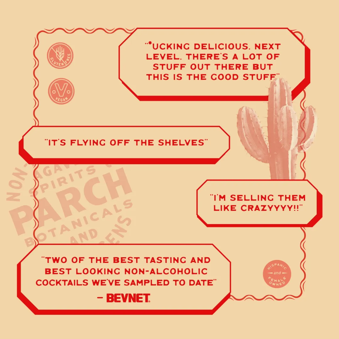 PARCH Prickly Paloma Non-Alcoholic Agave Cocktail (6x 4-packs)
