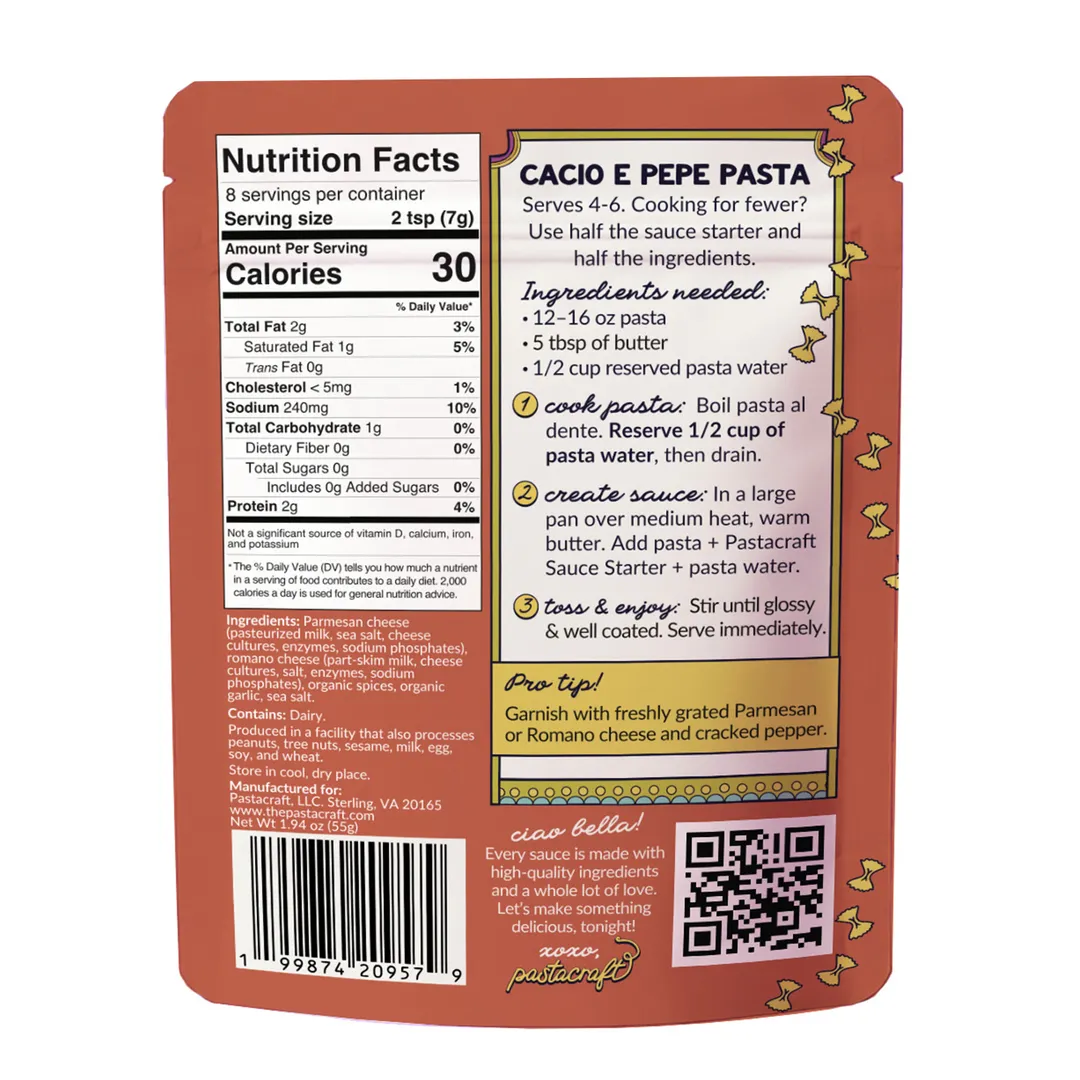 Cacio E Pepe Pasta Sauce Starter
