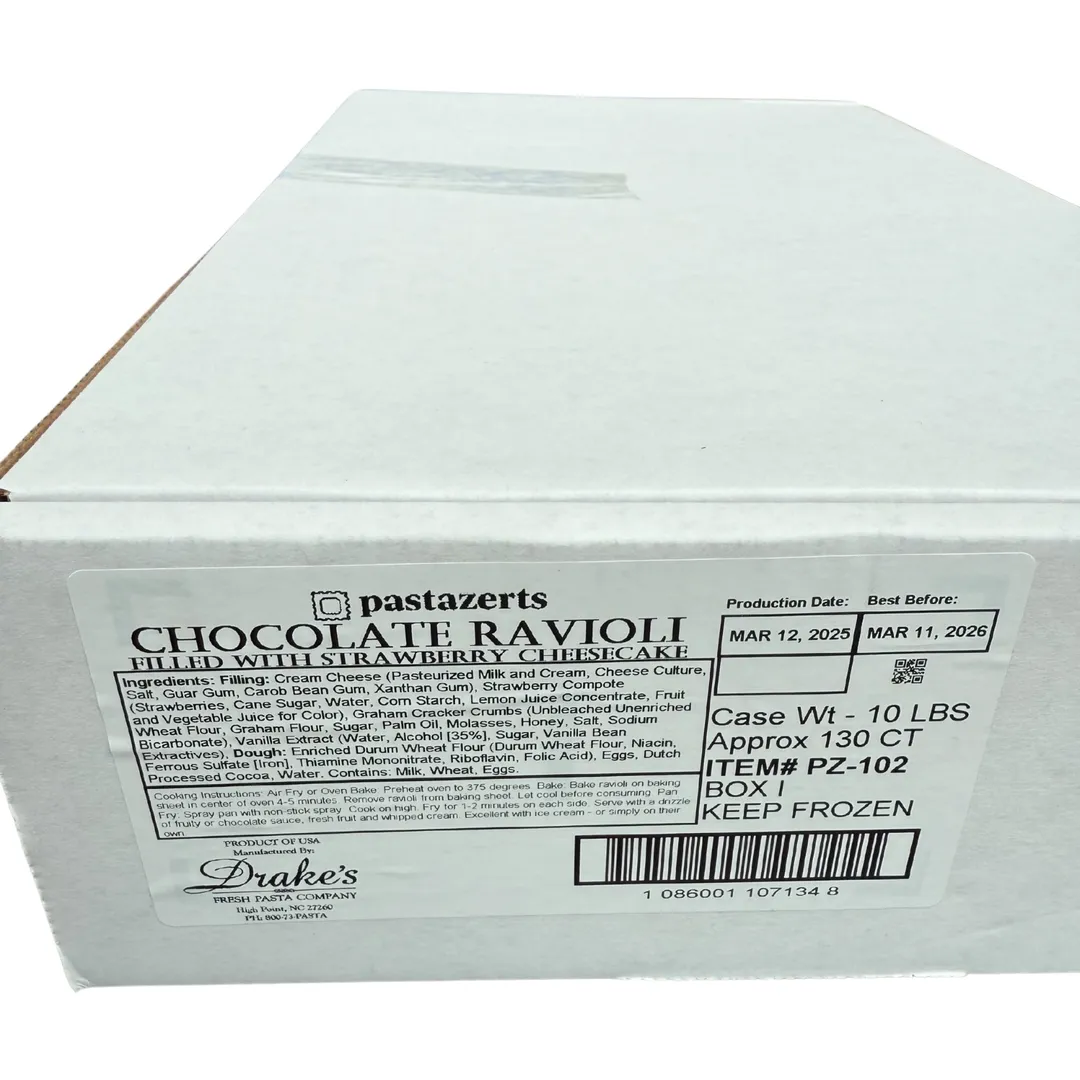 Chocolate Strawberry Cheesecake Ravioli (10 lb Food Service)