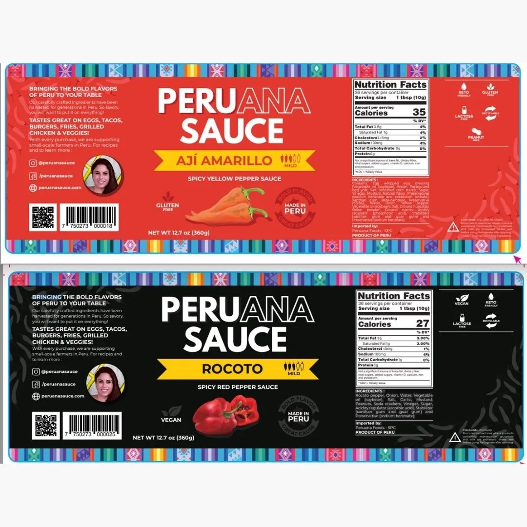 4-PK Asst Peruana Everyday Condiments- 1 each: Aji Amarillo, Rocoto, Aji Verde + Charapa