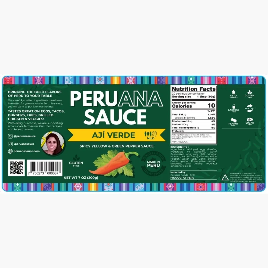 Aji Verde Sauce - Spicy Yellow and Cilantro Pepper Sauce 7oz