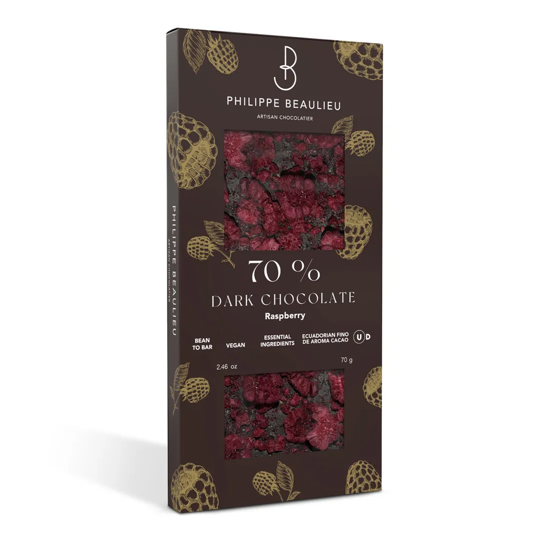 70% Dark Chocolate Bar Raspberry