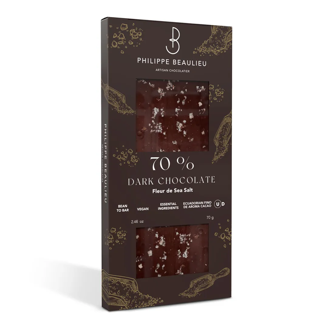 70% Dark Chocolate Bar Fleur De Sea Salt