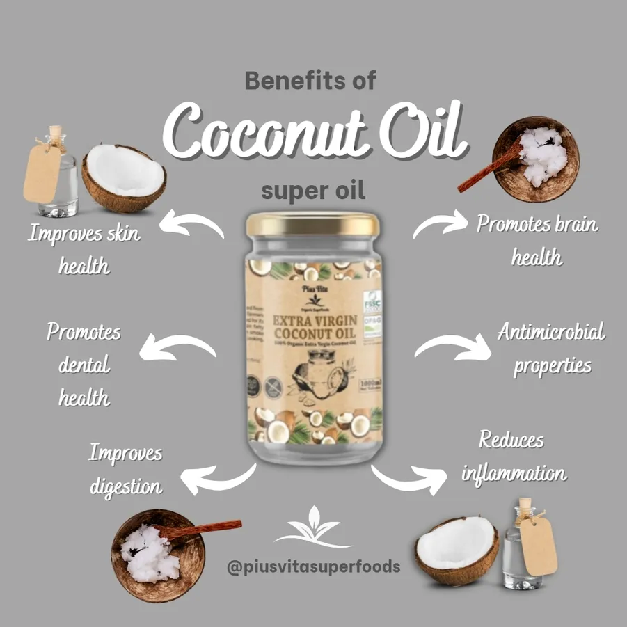 Pius Vita Extra Virgin Organic Coconut Oil – 1L