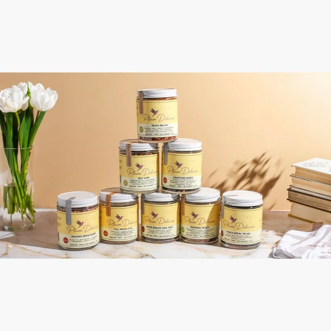 Tranquil Peach Chamomile Herbal Tea in Glass Jars - Case of 6
