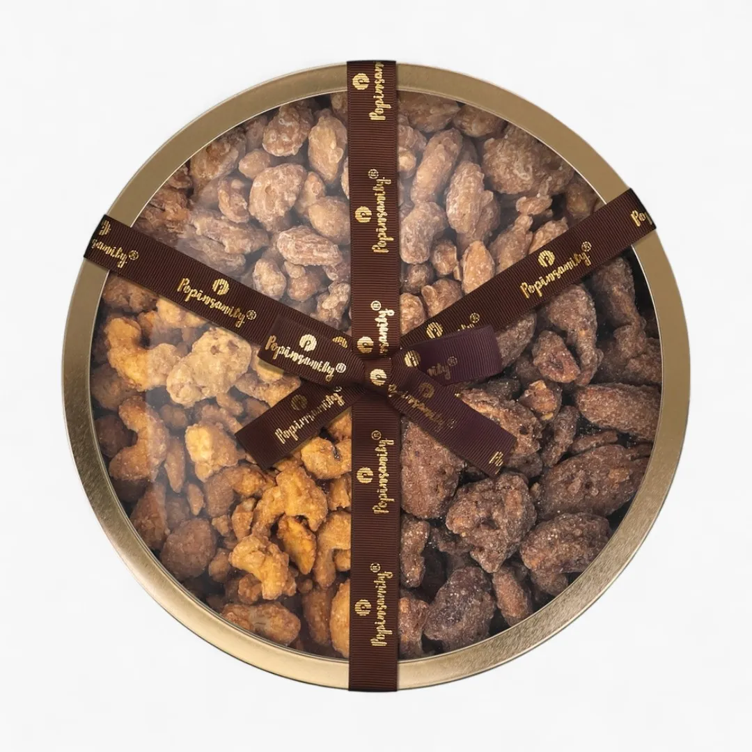 Gourmet Nuts 3 Flavor Gift Tin 🎁 Vegan, Kosher, Gluten-Free