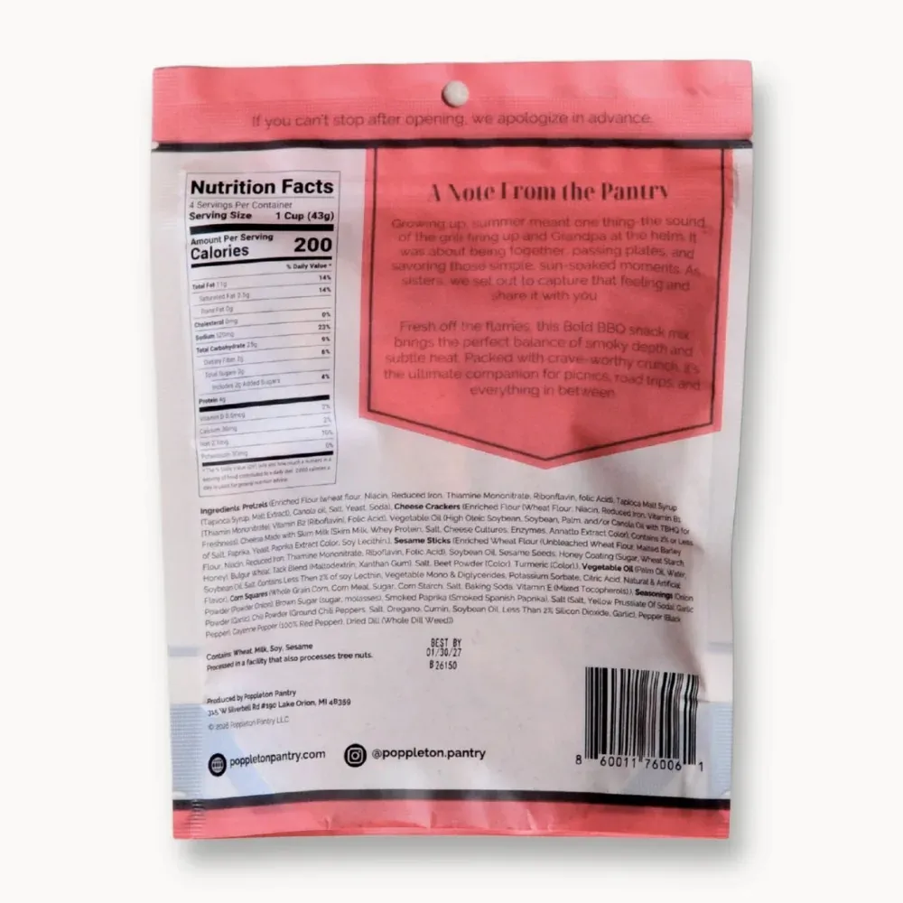Poppleton Pantry Bold BBQ Snack Mix 