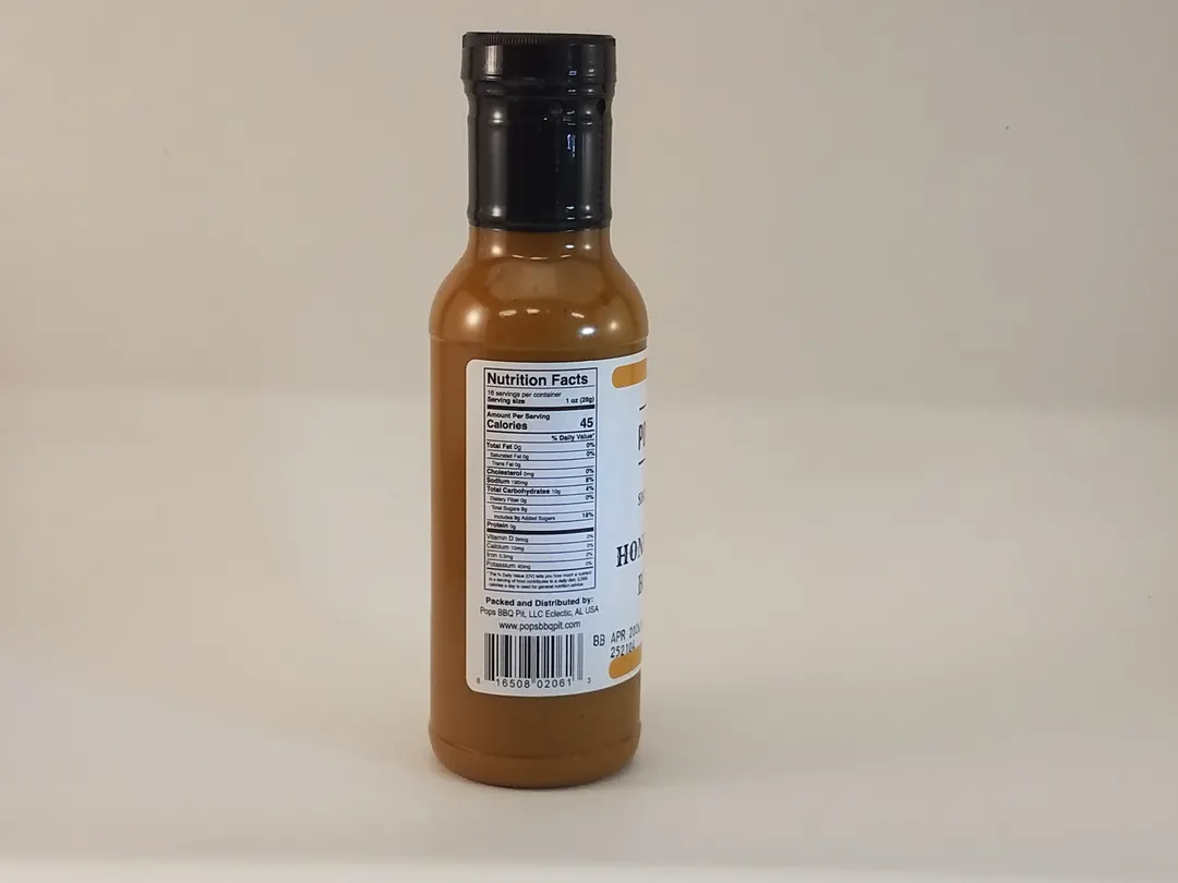 Pops BBQ Pit Signature Honey Mustard BBQ Sauce 12 oz (Glass Bottle)