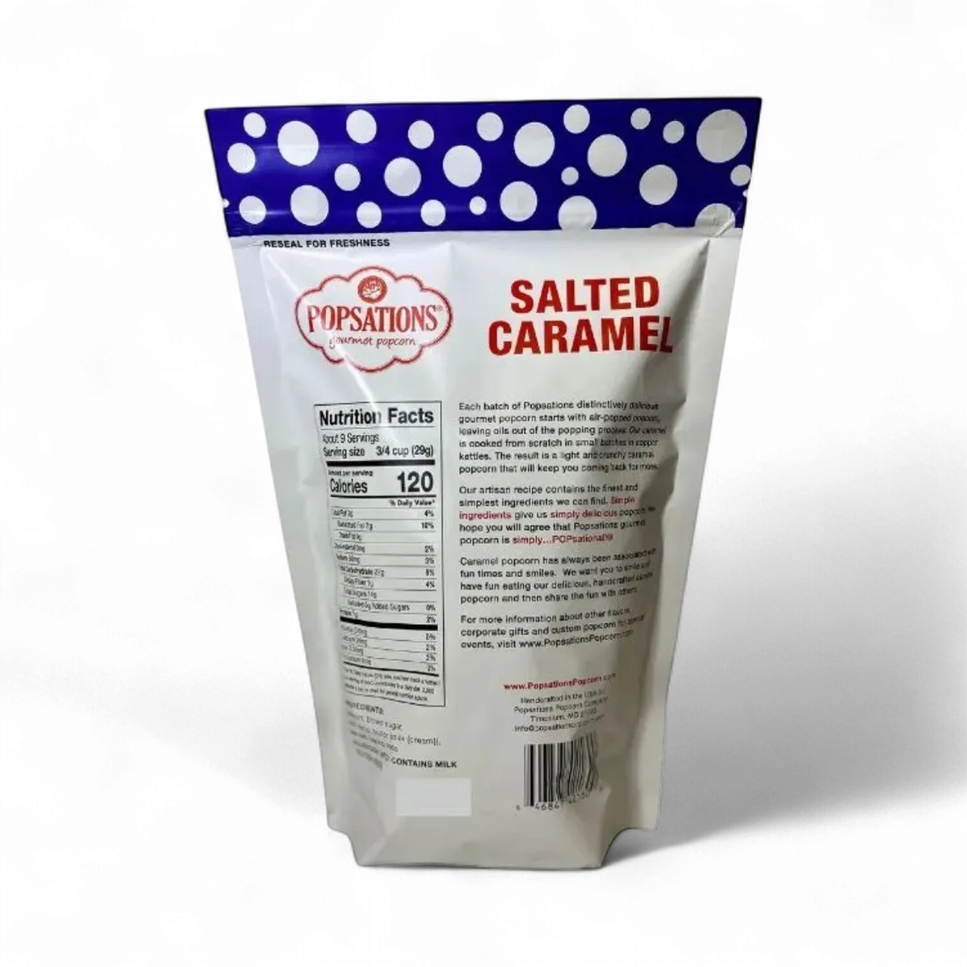 Popsations Gourmet Popcorn 9oz Resealable Bag - Salted Caramel
