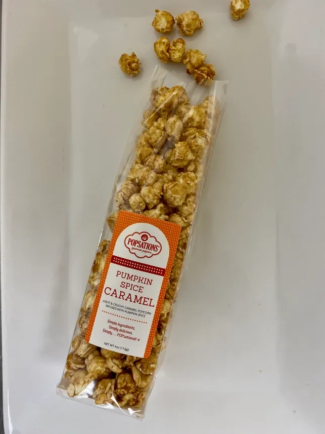 Popsations Gourmet Popcorn 4oz Ribbon Bag - Pumpkin Spice Caramel
