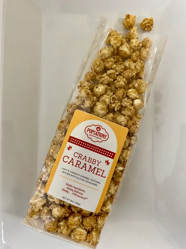 Popsations Gourmet Popcorn 8oz Ribbon Bag - Crabby Caramel