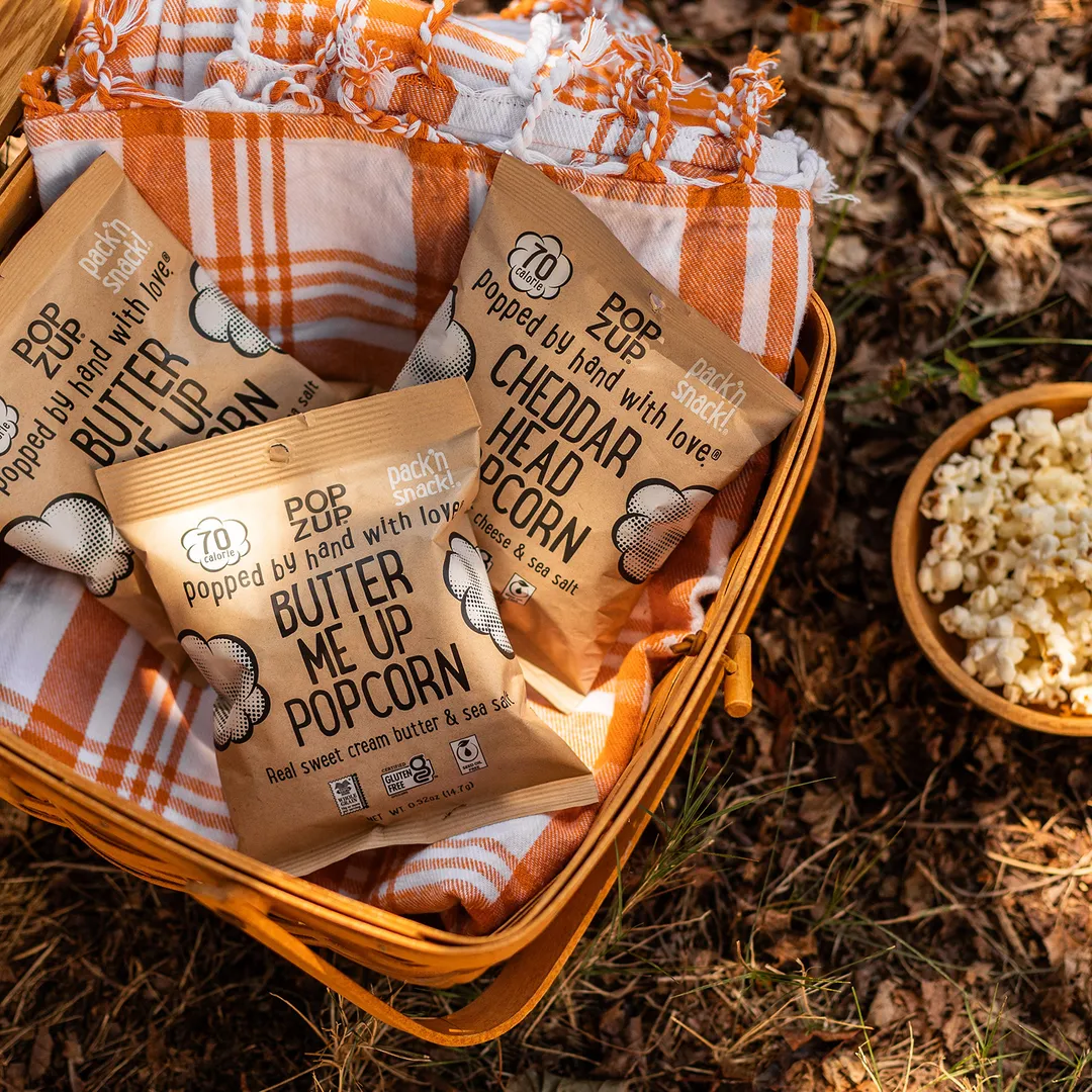 8-Pack Box - Mix 4 Butter Me Up + 4 Cheddar Head 70 Calorie Popcorn Bags