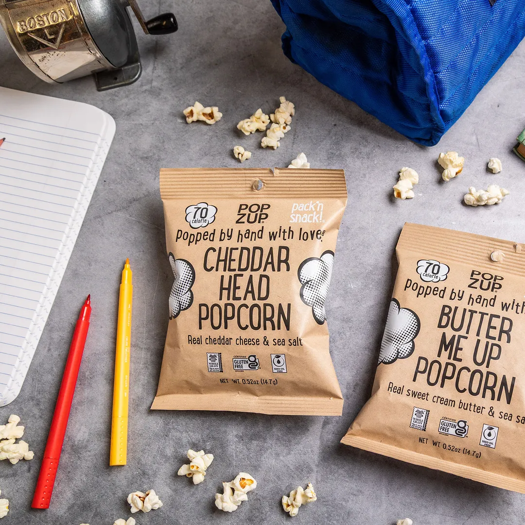 8-Pack Box - Mix 4 Butter Me Up + 4 Cheddar Head 70 Calorie Popcorn Bags