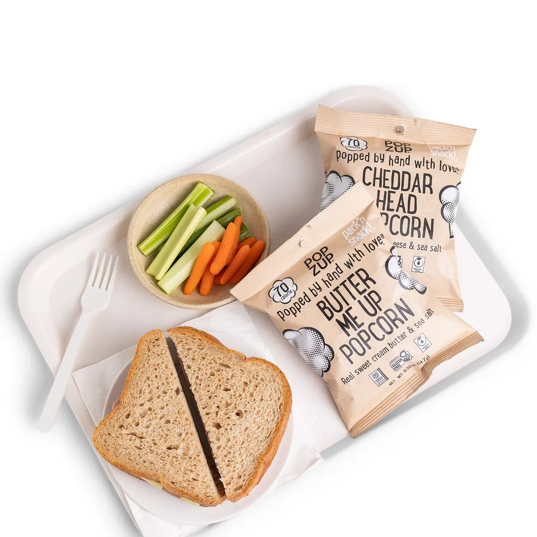 8-Pack Box - Mix 4 Butter Me Up + 4 Cheddar Head 70 Calorie Popcorn Bags
