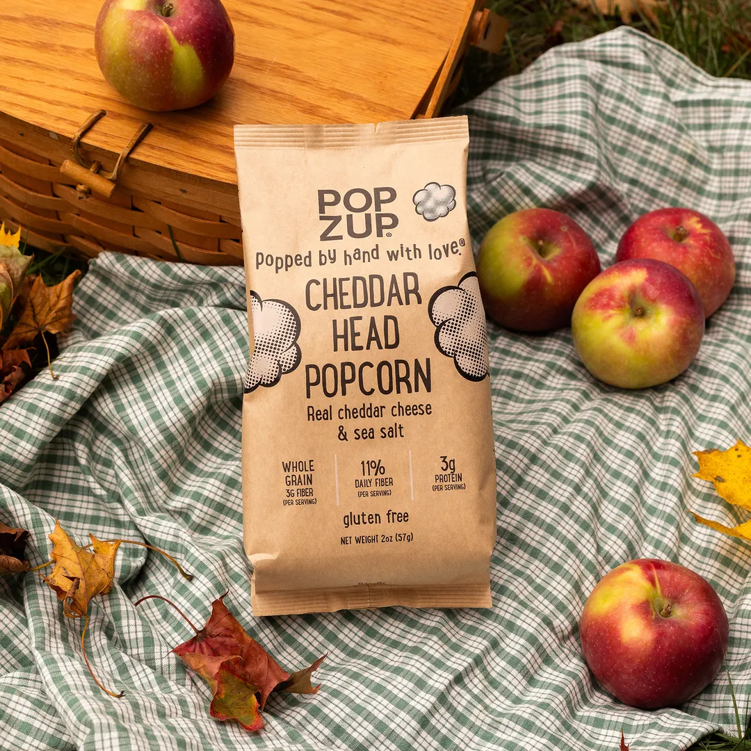 Cheddar Head Popcorn Bags - Snack Sized