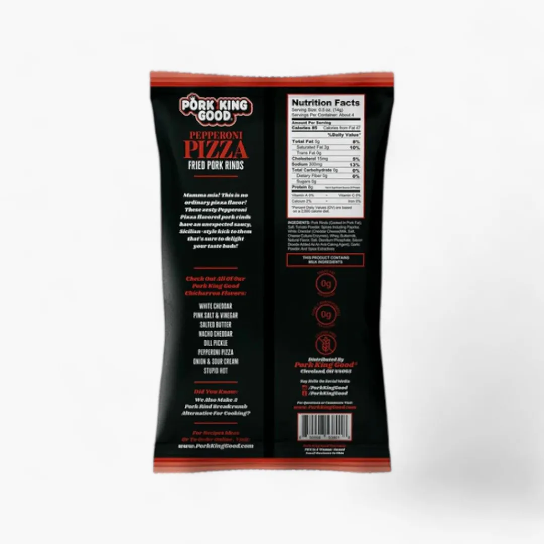 Pork King Good Pepperoni Pizza Pork Rinds  1.75oz Bag