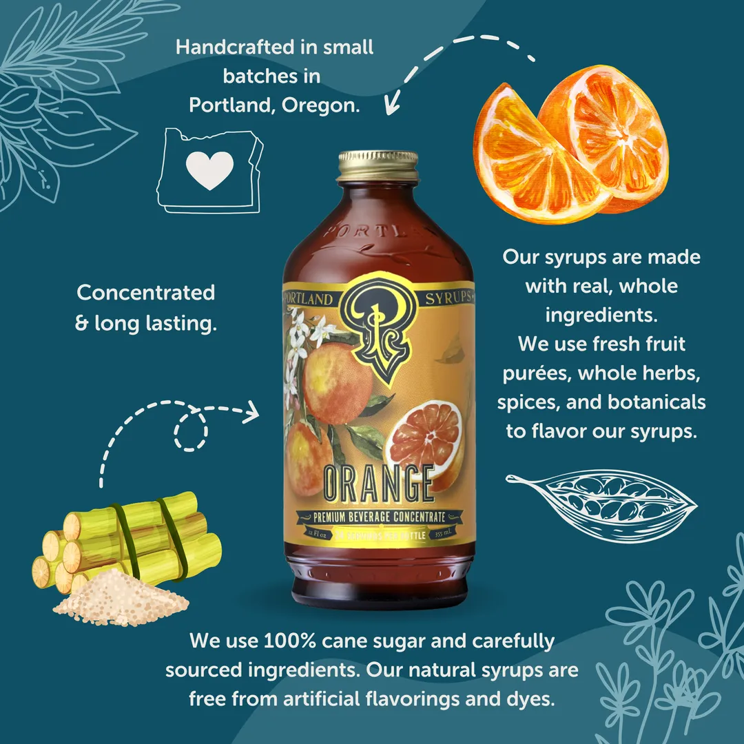Orange Syrup 3.4 oz - Cocktail / Mocktail / Coffee Drinks