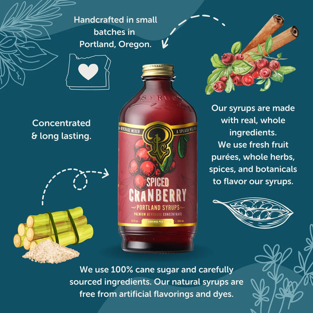 Spiced Cranberry Syrup 750ml - Cocktail / Mocktail Drink Mix