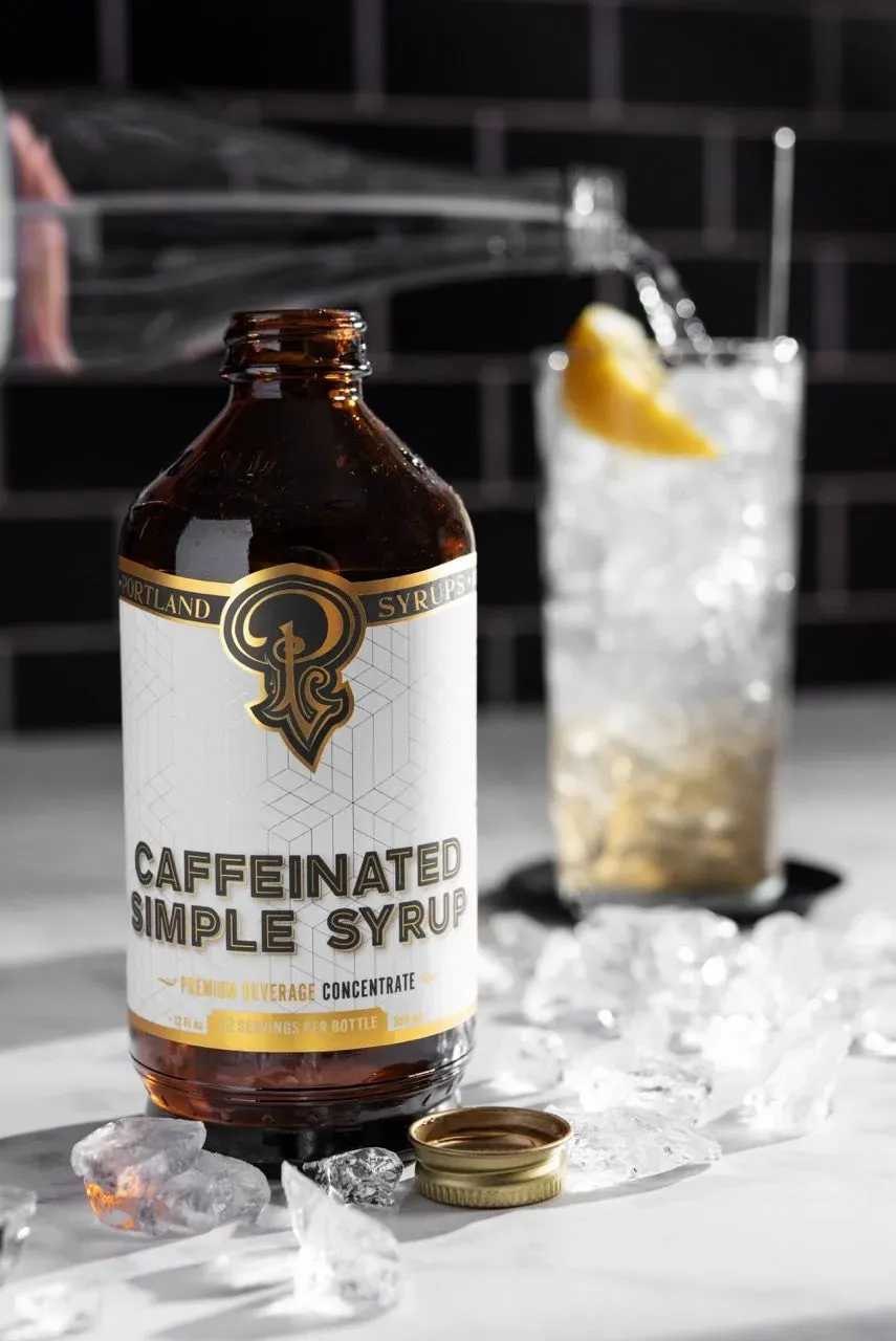 Caffeinated Simple Syrup 12oz - Cocktail / Mocktail Beverage Mixer