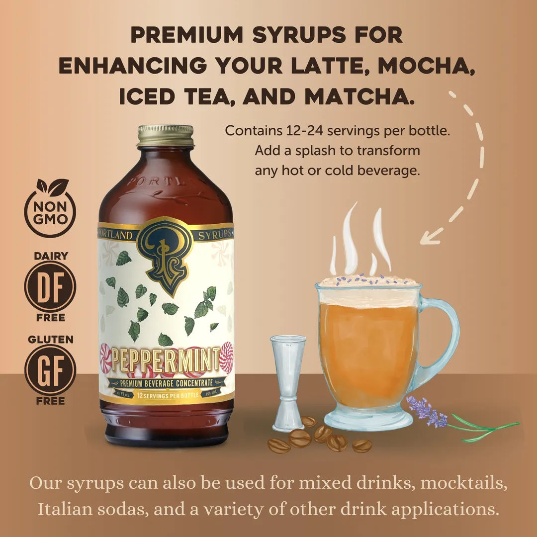 Peppermint Syrup 12oz - Cocktail / Mocktail Beverage Mixer